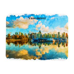 Kleurrijke Vancouver Canada Panorama Uitzicht Magneet