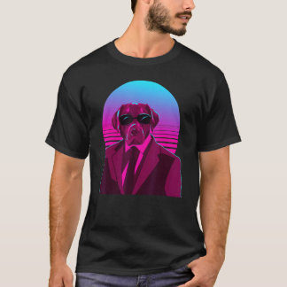 Kleurrijke Vaporwave Labrador Retriever Portret La T-shirt