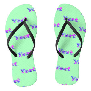 Kleurrijke Vaporwave Yeet Tekst Yeeted Virale Uitd Teenslippers