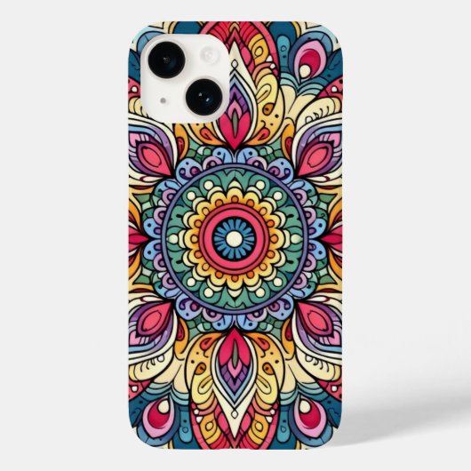 Kleurrijke Vector Abstract Mandala Patroon Case-Mate iPhone Case (Achterkant)