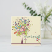 kleurrijke vectorbloemen kaart (Staand voorkant)