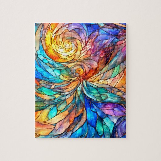 Kleurrijke veelkleurige Abstracte 75 twist Legpuzzel (Verticaal)