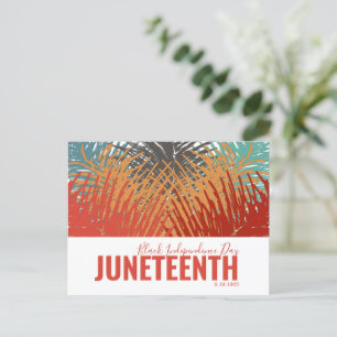 kleurrijke veer Black Independence Day JUNETEENTH Briefkaart