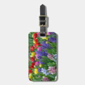 Kleurrijke veestbloementuin bagagelabel (Voorkant verticaal)