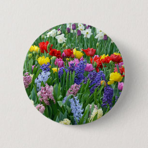 Kleurrijke veestbloementuin ronde button 5,7 cm