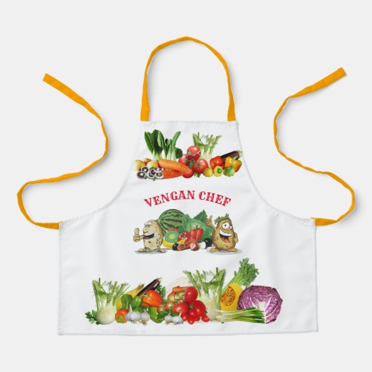 Kleurrijke Vegan Chef Custom tekst Kinderen' Schort (Voorkant)