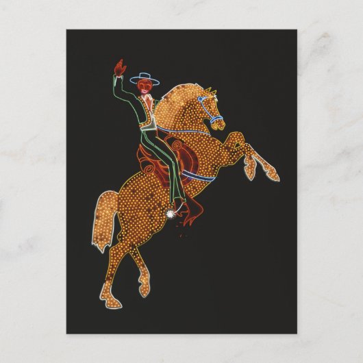 Kleurrijke Vegas Paard en Cowboy Briefkaart (Voorkant)