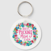 Kleurrijke ventilator met beste F*cking mam ooit Sleutelhanger (Achterkant)