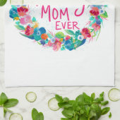 Kleurrijke ventilator met beste F*cking mam ooit Theedoek (Gevouwen)