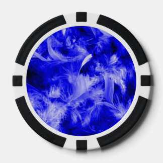 Kleurrijke veren blauw pokerchips