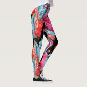Kleurrijke veren, boho, naadloos, levendig. leggings (Rechts)