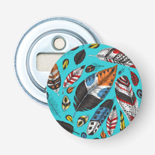 Kleurrijke veren button flesopener