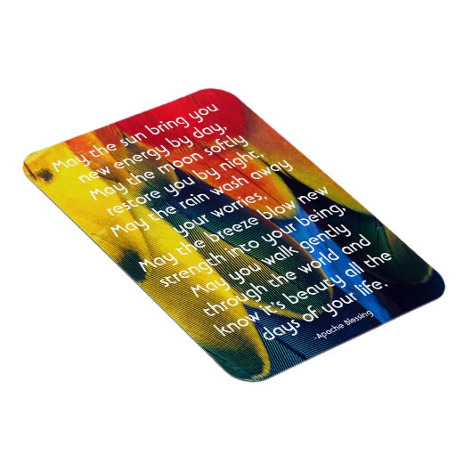 Kleurrijke veren en inspirerende Apache Blessing Magneet (Rechterzijde)