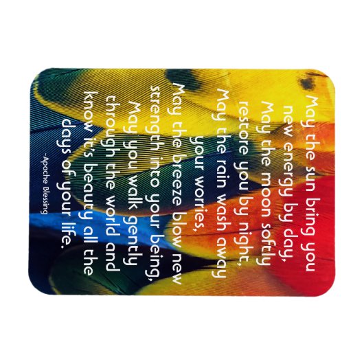 Kleurrijke veren en inspirerende Apache Blessing Magneet (Horizontaal)