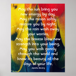 Kleurrijke veren en inspirerende Apache Blessing Poster