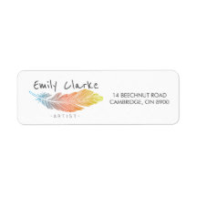 Kleurrijke veren gepersonaliseerd