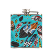 Kleurrijke veren heupfles (Achterkant)