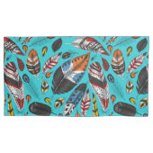 Kleurrijke veren kussensloop (Voorkant-Links)