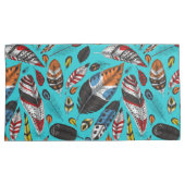 Kleurrijke veren kussensloop (Voorkant-Rechts)