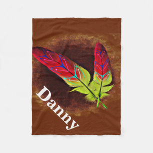 Kleurrijke veren Native American Fleece Deken