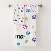 Kleurrijke verf afdrukken bad handdoek (Insitu)