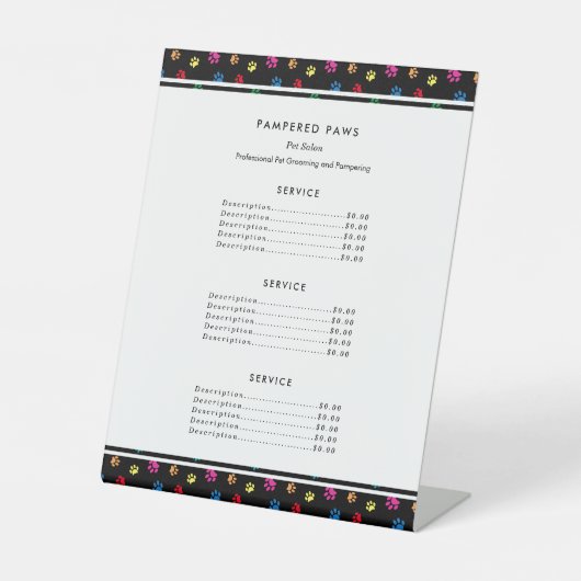 Kleurrijke verf drukt professioneel snoepgoed reclamebord met voetstuk (Voorkant)