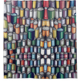 Kleurrijke verf kan patroon douchegordijn