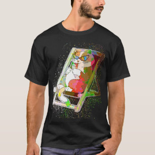 Kleurrijke verf spat ijs kat t-shirt