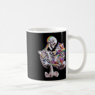 Kleurrijke verf Splash Cat en Skeleton Art Graphic Koffiemok
