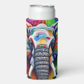 Kleurrijke Verf Splatter Afrikaanse Olifant (Seltzer Voorkant)