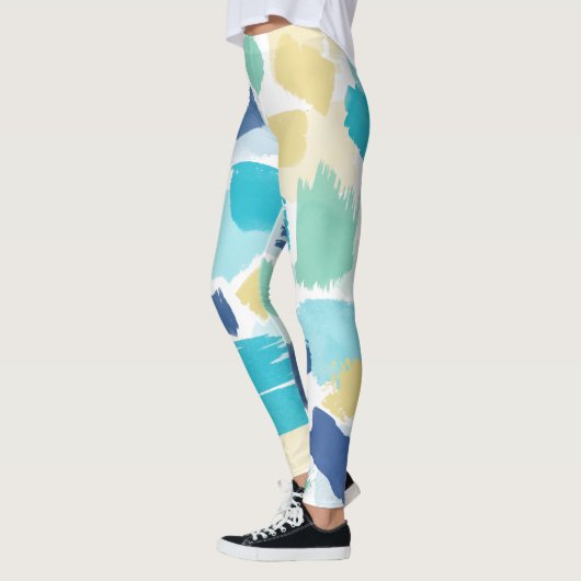 Kleurrijke verfpenseelstreken leggings (Links)
