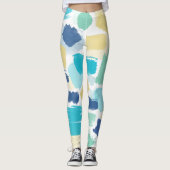 Kleurrijke verfpenseelstreken leggings (Voorkant)