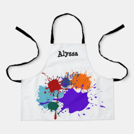 Kleurrijke verfspatten schort