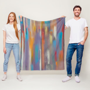 Kleurrijke verfstromen fleece deken