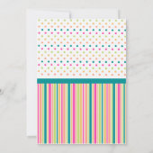 Kleurrijke verjaardag aangepaste uitnodiging (Achterkant)