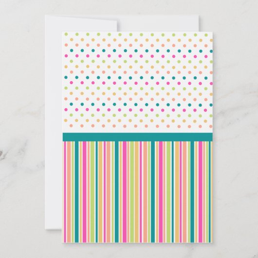 Kleurrijke verjaardag aangepaste uitnodiging (Achterkant)