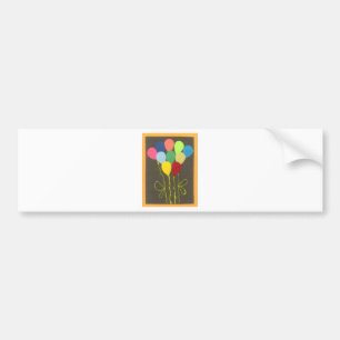 Kleurrijke Verjaardag Ballonnen Graphic Art Design Bumpersticker
