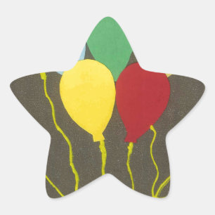 Kleurrijke Verjaardag Ballonnen Graphic Art Design Ster Sticker
