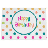 Kleurrijke verjaardag grote geschenk tas groot cadeauzakje (Voorkant)