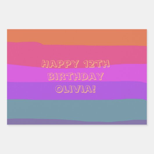  kleurrijke verjaardag inpakpapier vel (Voorkant)