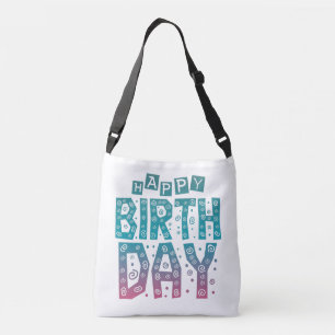 kleurrijke verjaardag voor iedereen crossbody tas