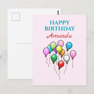 Kleurrijke Verjaardagsballonnen Briefkaart