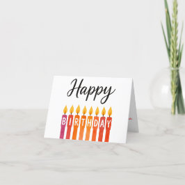 Kleurrijke Verjaardagskaars – Gelukkige Verjaardag Bedankkaart