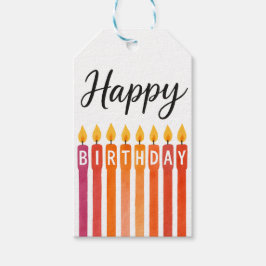 Kleurrijke Verjaardagskaars – Gelukkige Verjaardag Cadeaulabel