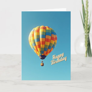 Kleurrijke Verjaardagskaart met Luchtballon Kaart