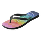 Kleurrijke Verloop Gepersonaliseerde Naam Bachelor Teenslippers (Schuin)