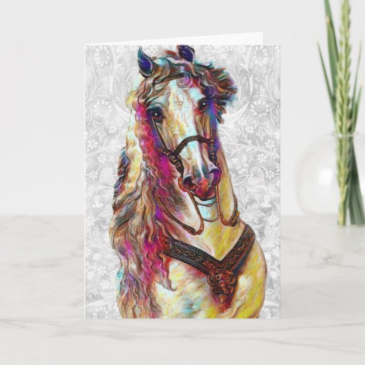  kleurrijke versierde Horse Art Note Kaart (Voorkant)