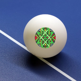 Kleurrijke Versierde Ierse Keltische Knoop Pingpongballen
