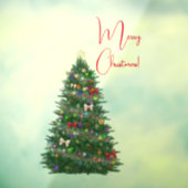 Kleurrijke versierde kerstboom raamsticker (Vel 3)