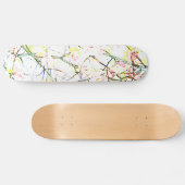 Kleurrijke vertakkingen op wit abstract ontwerp skateboard (Horizontaal)